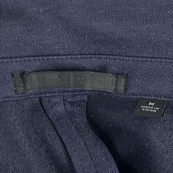 Uniqlo Medium Slim Fit Sport Coat Navy Blue Cotton Blend Two Button Vented - Picture 3 of 6